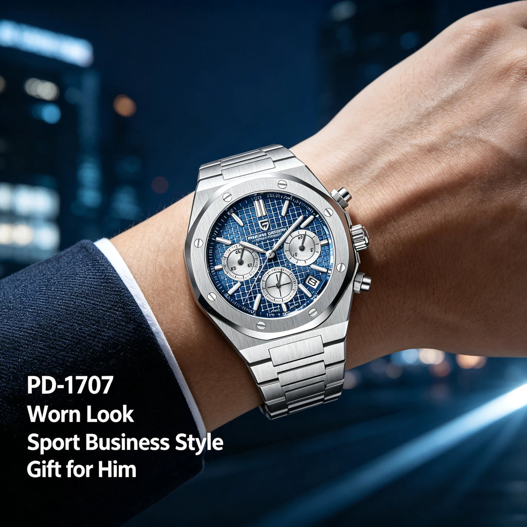 Montre Quartz Homme Pagani Design PD-1707 V2 VK63 Saphir Lumineux C3 Étanche 20 Bar Business 3 Coloris – CLEVI Paris
