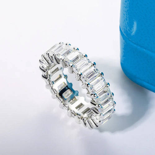 Bague Moissanite Coupe Émeraude 3×5mm Argent 925 – CLEVI Paris
