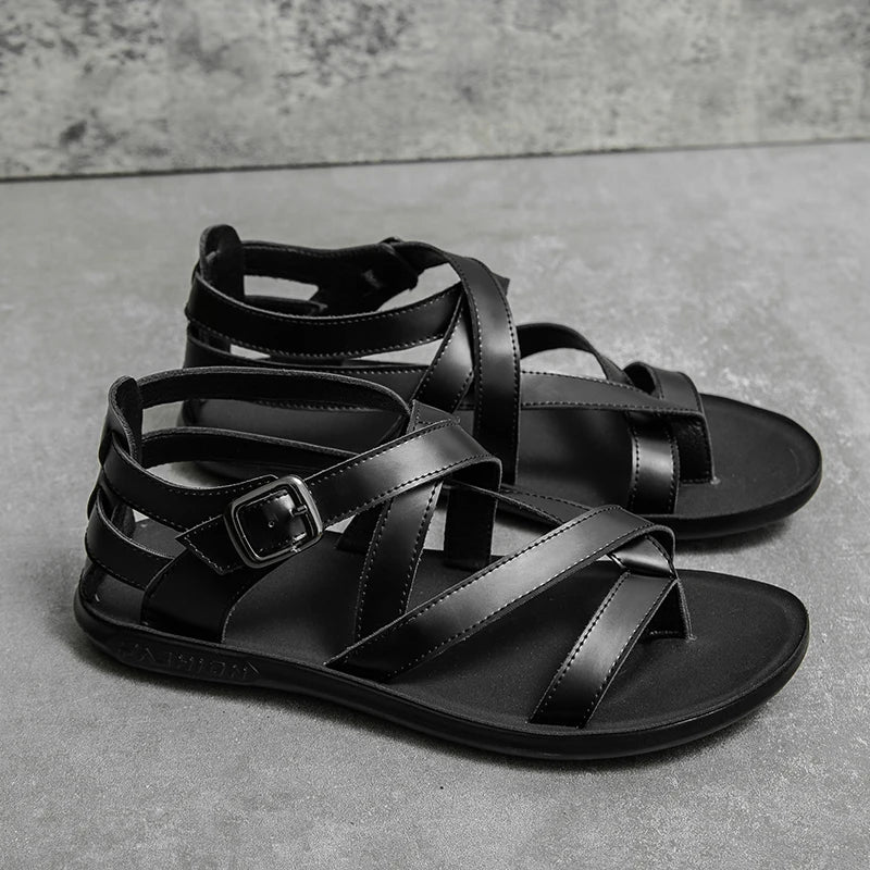 Sandales Unisexe Cuir PU Style Britannique Plage Été – CLEVI Paris