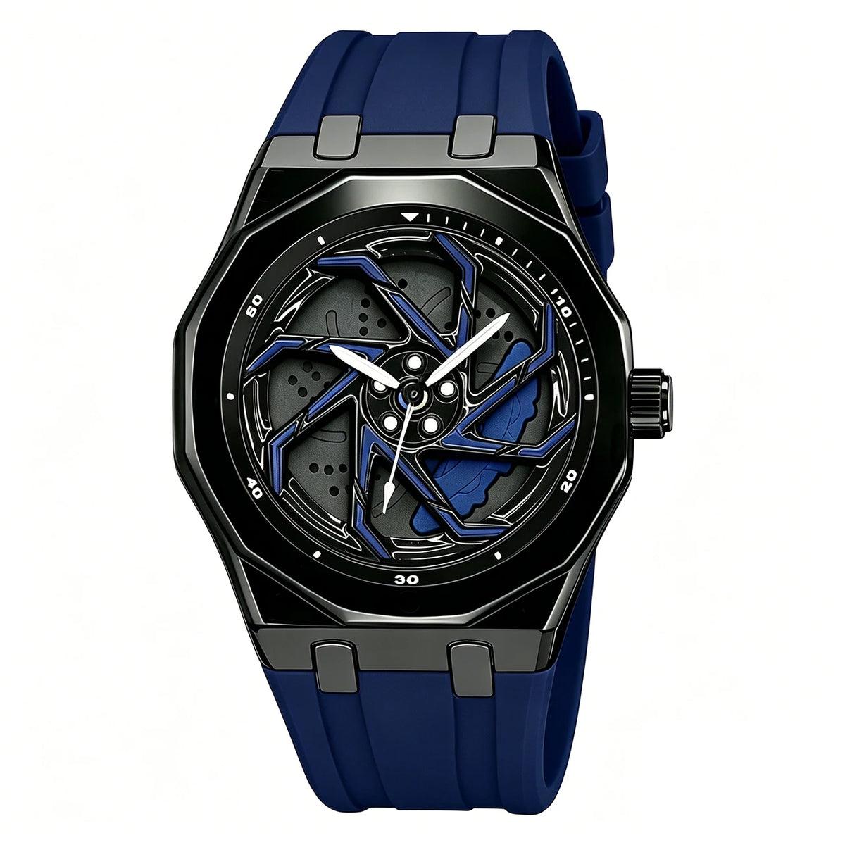 Montre Quartz Cadran Roue SHUAIKE Homme Caoutchouc – CLEVI Paris