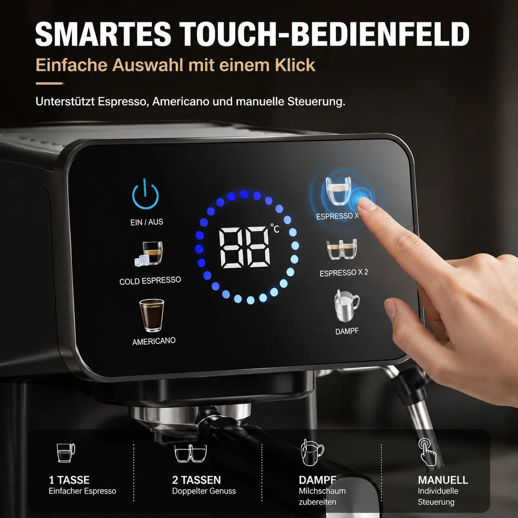 Machine expresso semi-automatique 1,5 L et mousseur – CLEVI Paris
