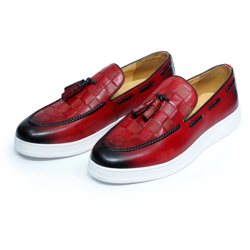 Mocassins homme en cuir à pampilles – CLEVI Paris