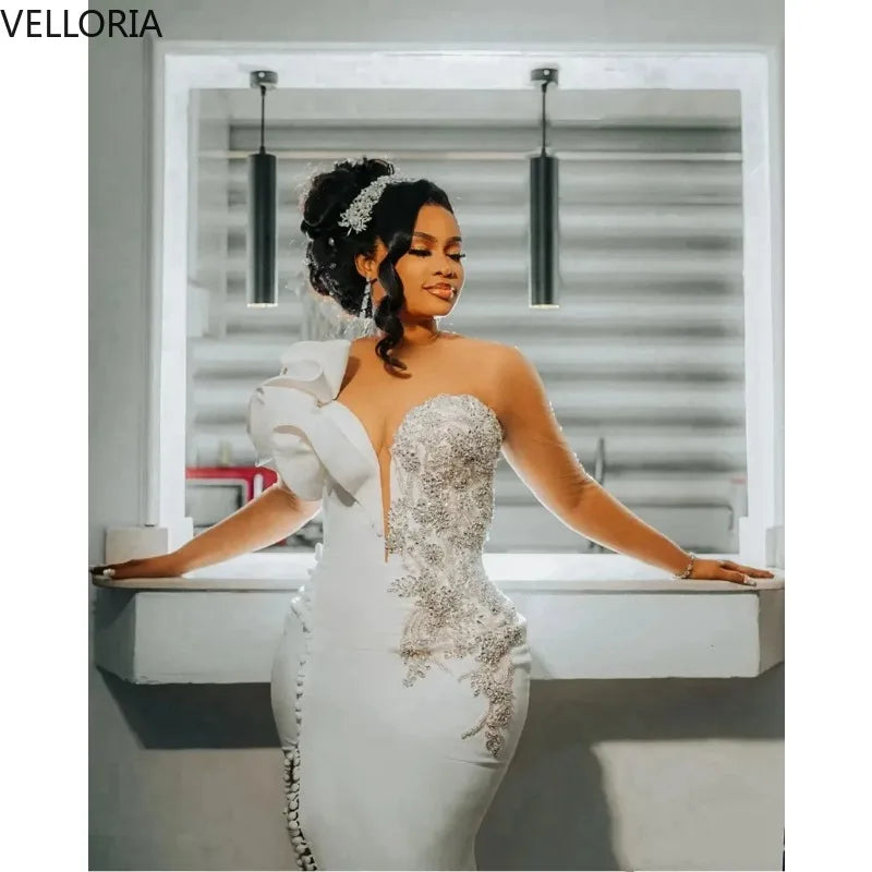 Robe de soirée sirène satinée – CLEVI Paris
