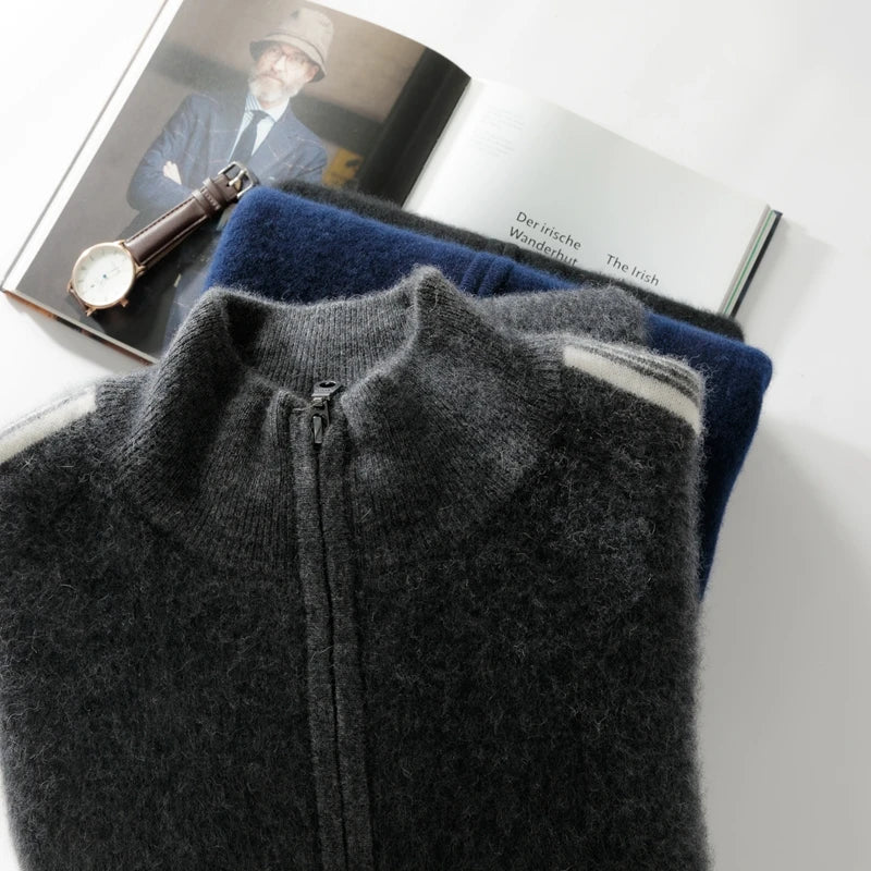 Ensemble homme cachemire à bandes – CLEVI Paris