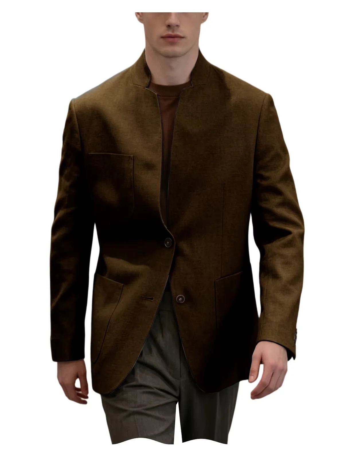 Blazer Lin Homme Col Mandarin – CLEVI Paris