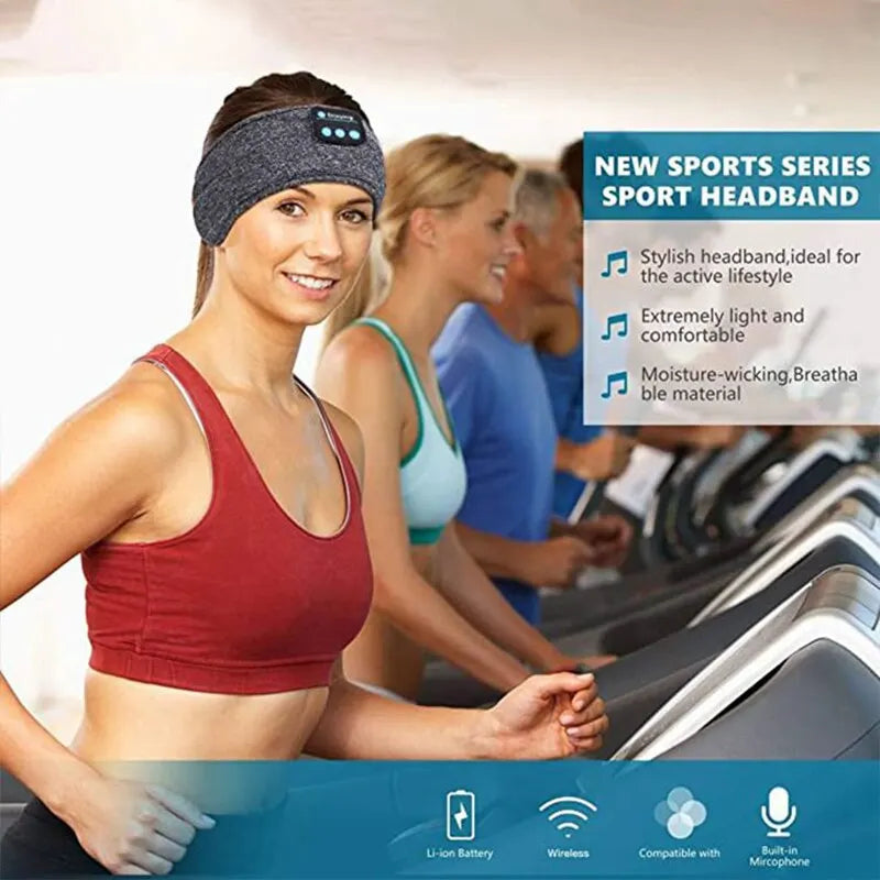 Casque Bluetooth 5.0 Bandeau Élastique | Réduction de Bruit, Sport & Sommeil, 2 Coloris – CLEVI Paris