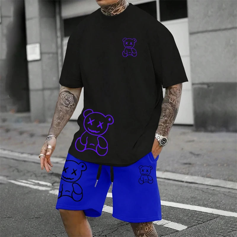 Ensemble homme t-shirt imprimé et short ample – CLEVI Paris