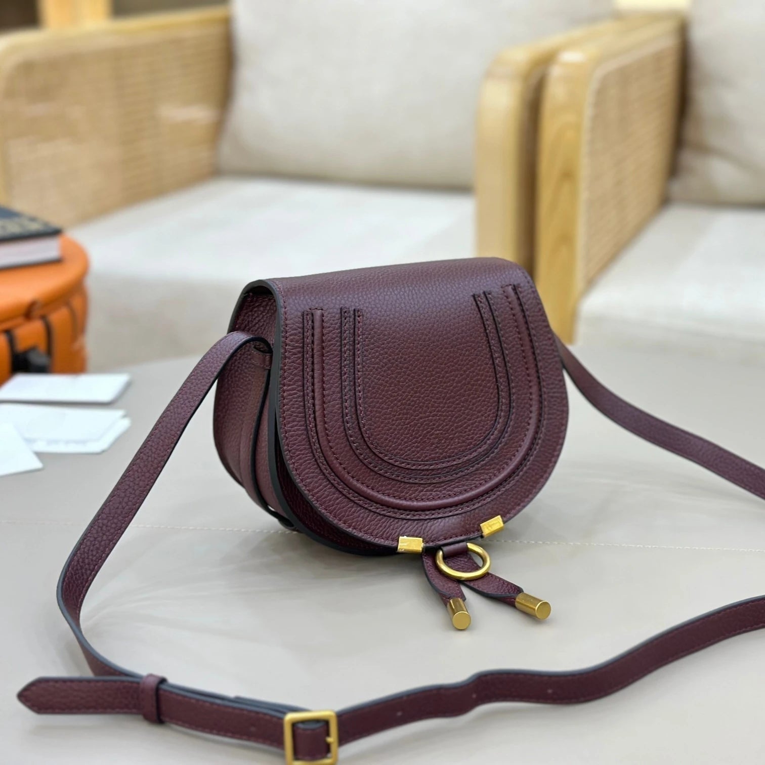 Sac Selle Femme Cuir Véritable Bandoulière Longue Luxe – CLEVI Paris