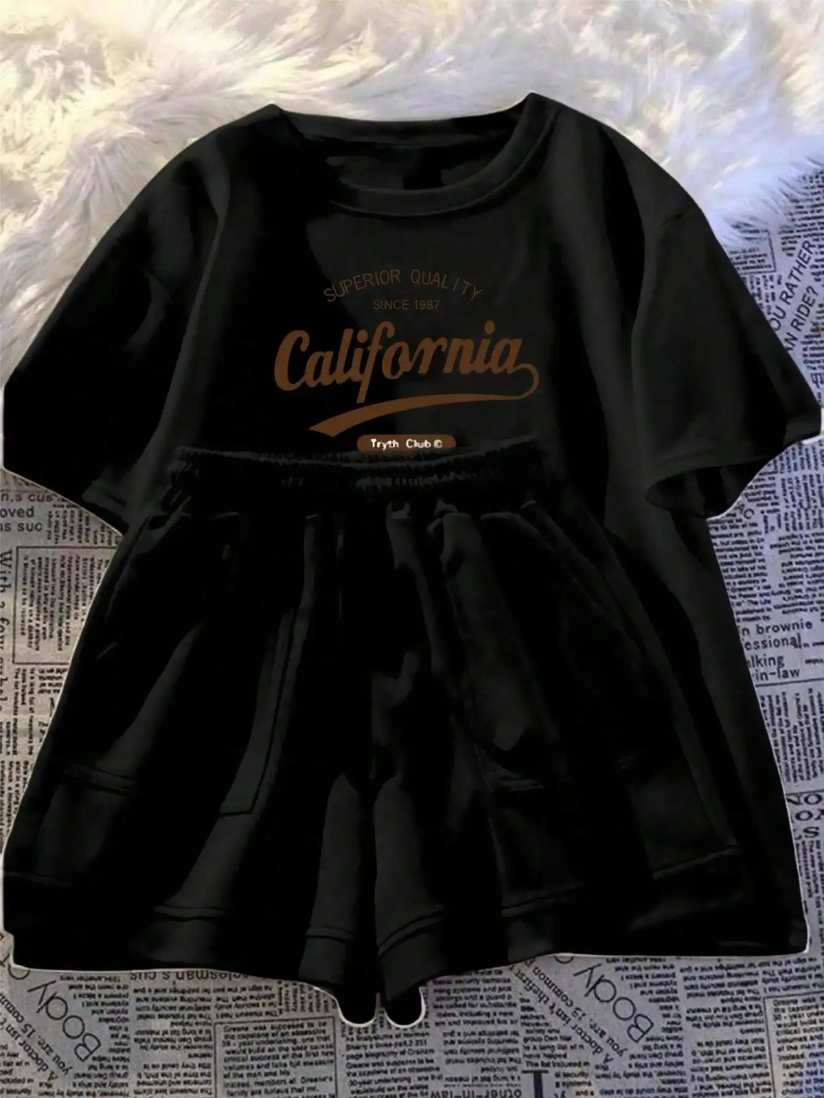Ensemble fille t-shirt cœur et short rayé – CLEVI Paris