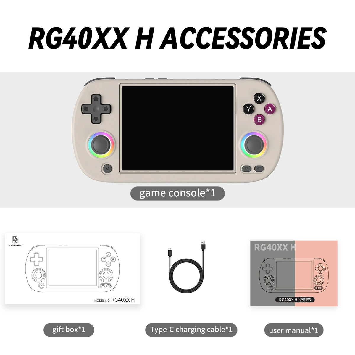 Console rétro Anbernic RG40XX H 4 pouces – CLEVI Paris