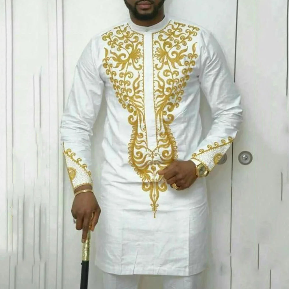 Ensemble 2 Pièces Homme Style Africain Broderie Tuxedo – CLEVI Paris