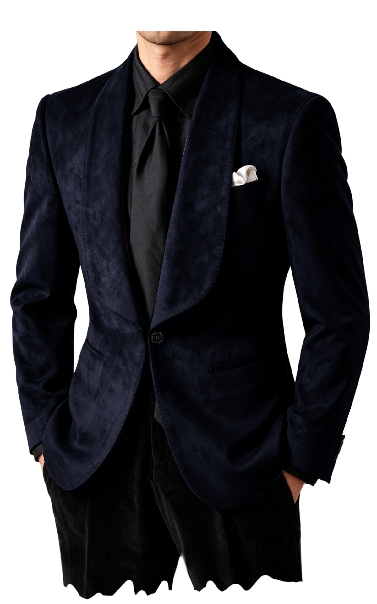 Blazer homme en suédine col châle – CLEVI Paris