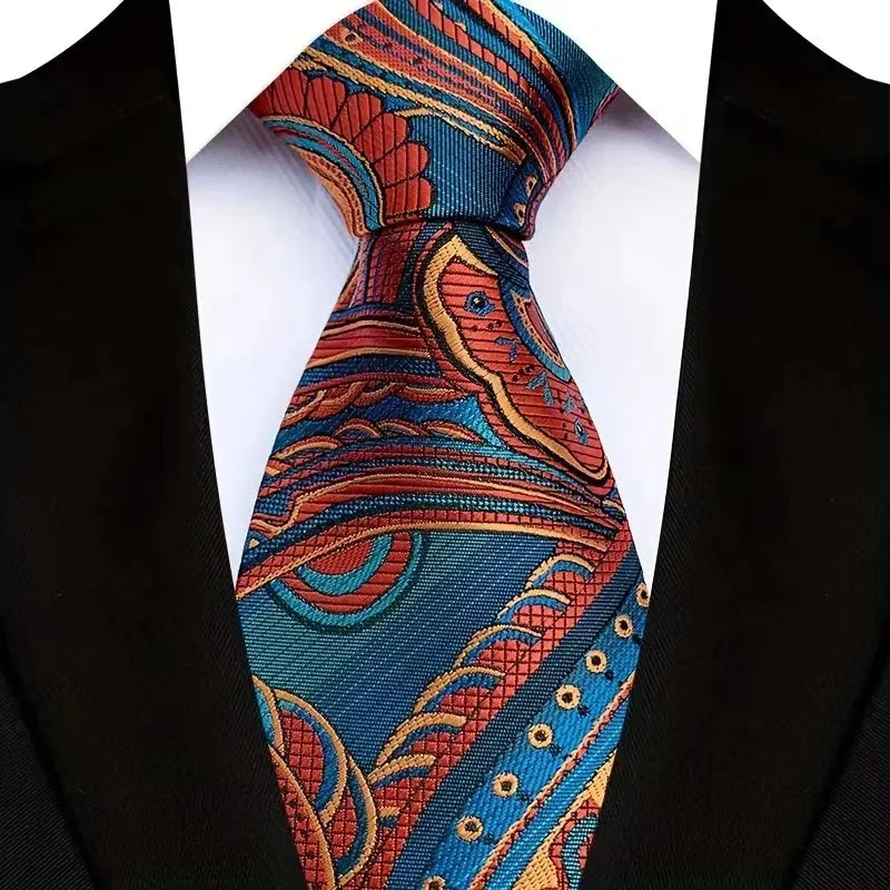 Cravate homme motif cachemire en polyester – CLEVI Paris
