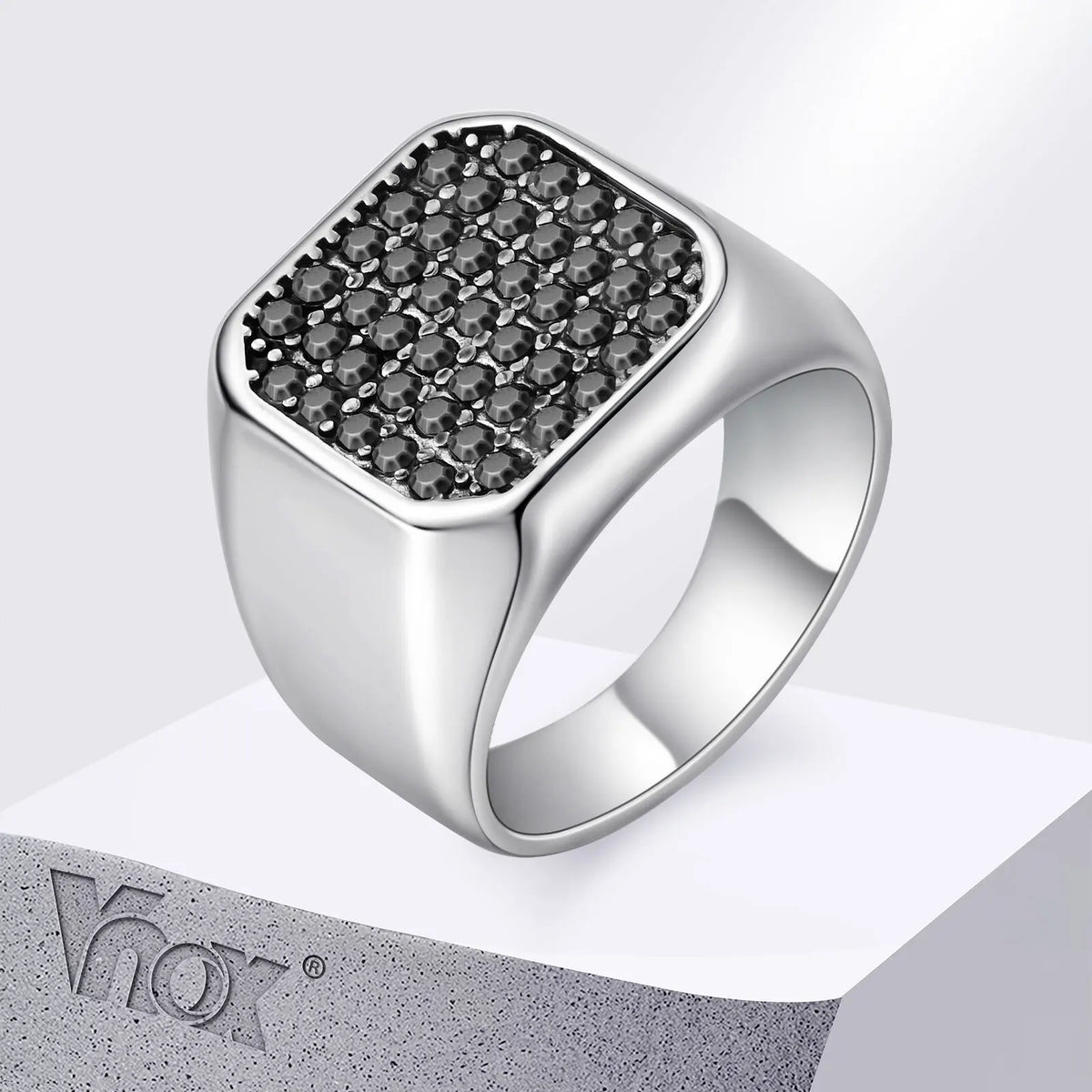 Bague Homme Zircon Gris Acier Inoxydable – CLEVI Paris