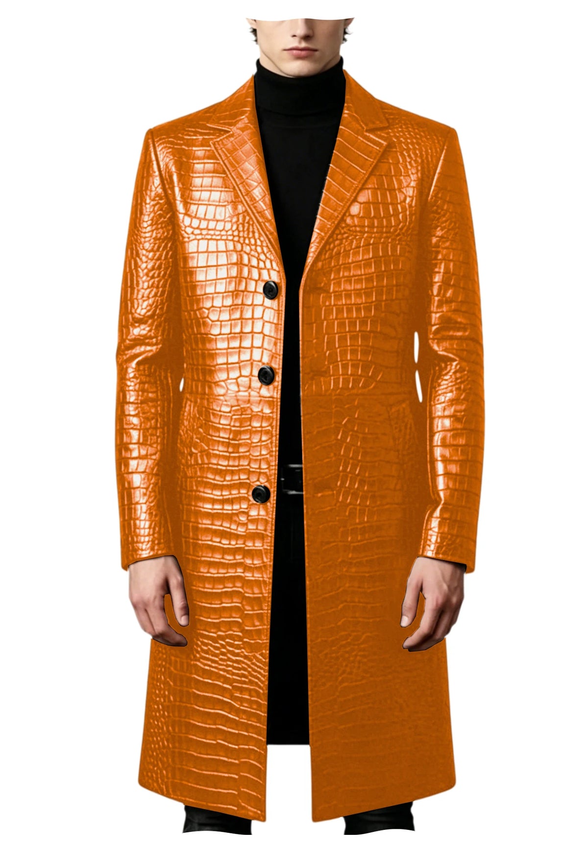 Manteau homme effet crocodile coupe ajustée – CLEVI Paris
