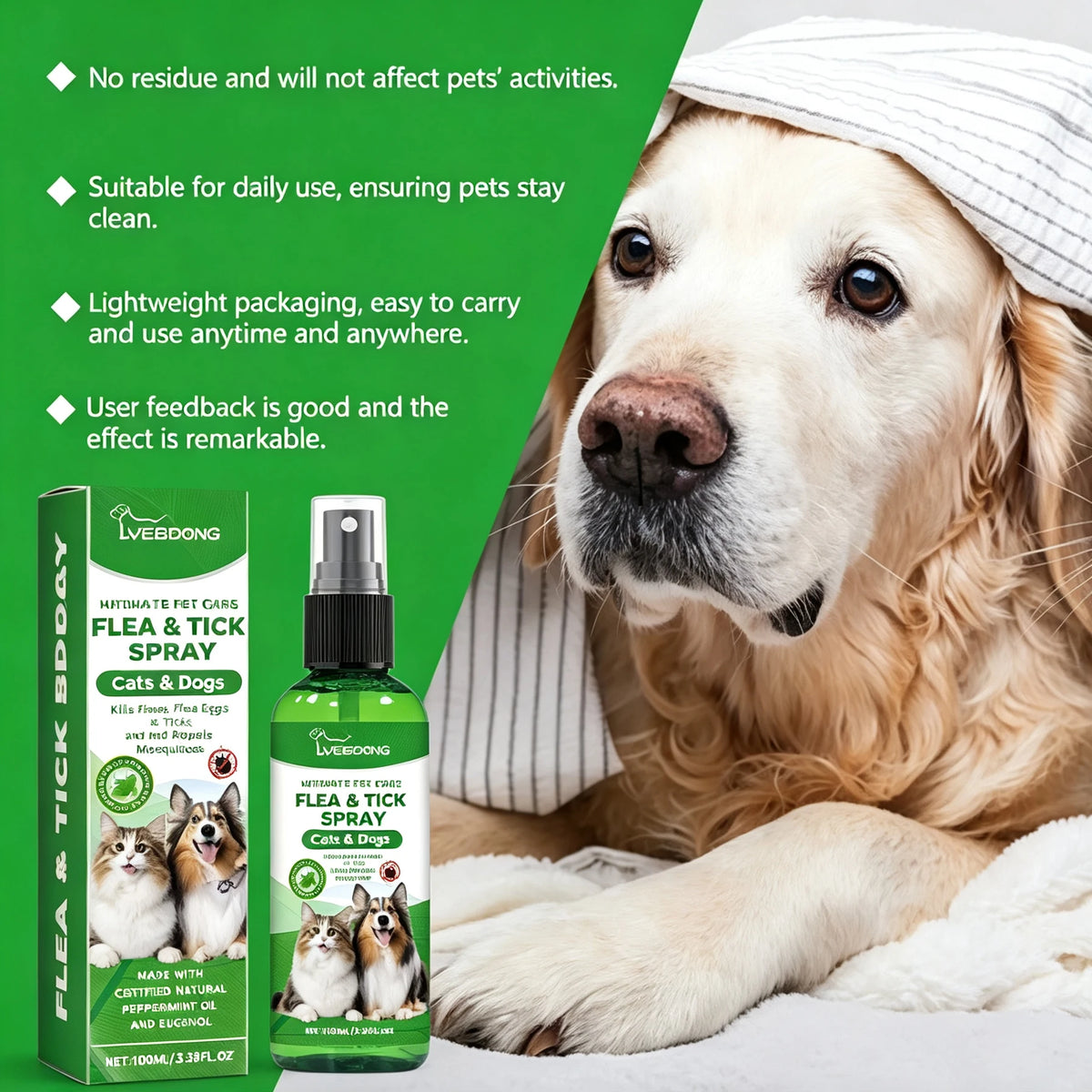 Spray anti-puces pour chiens et chats – CLEVI Paris