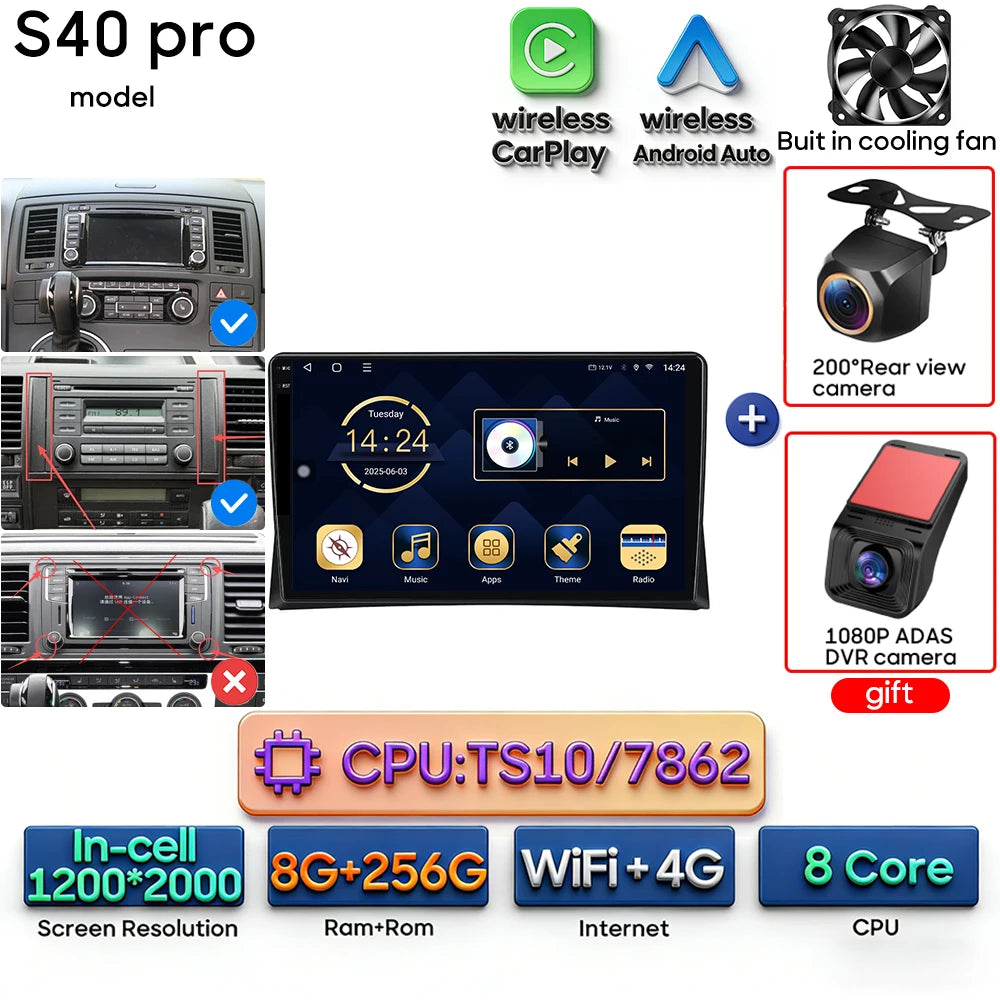 Autoradio Android 9″ VW Multivan T5 – CLEVI Paris