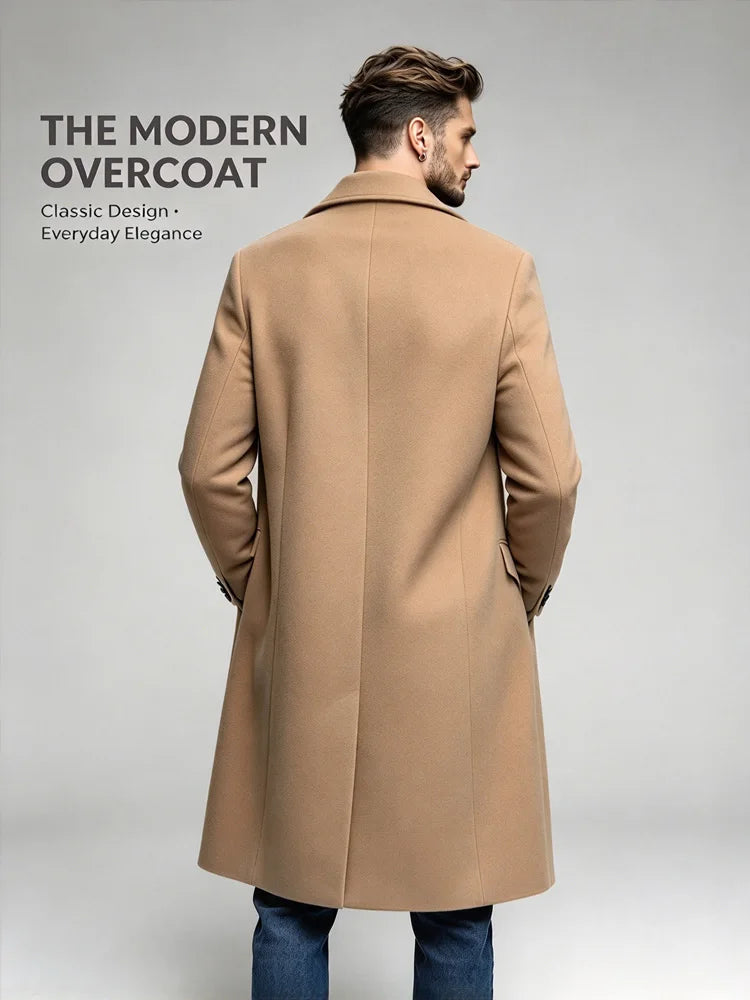 Manteau homme croisé aspect laine à revers – CLEVI Paris