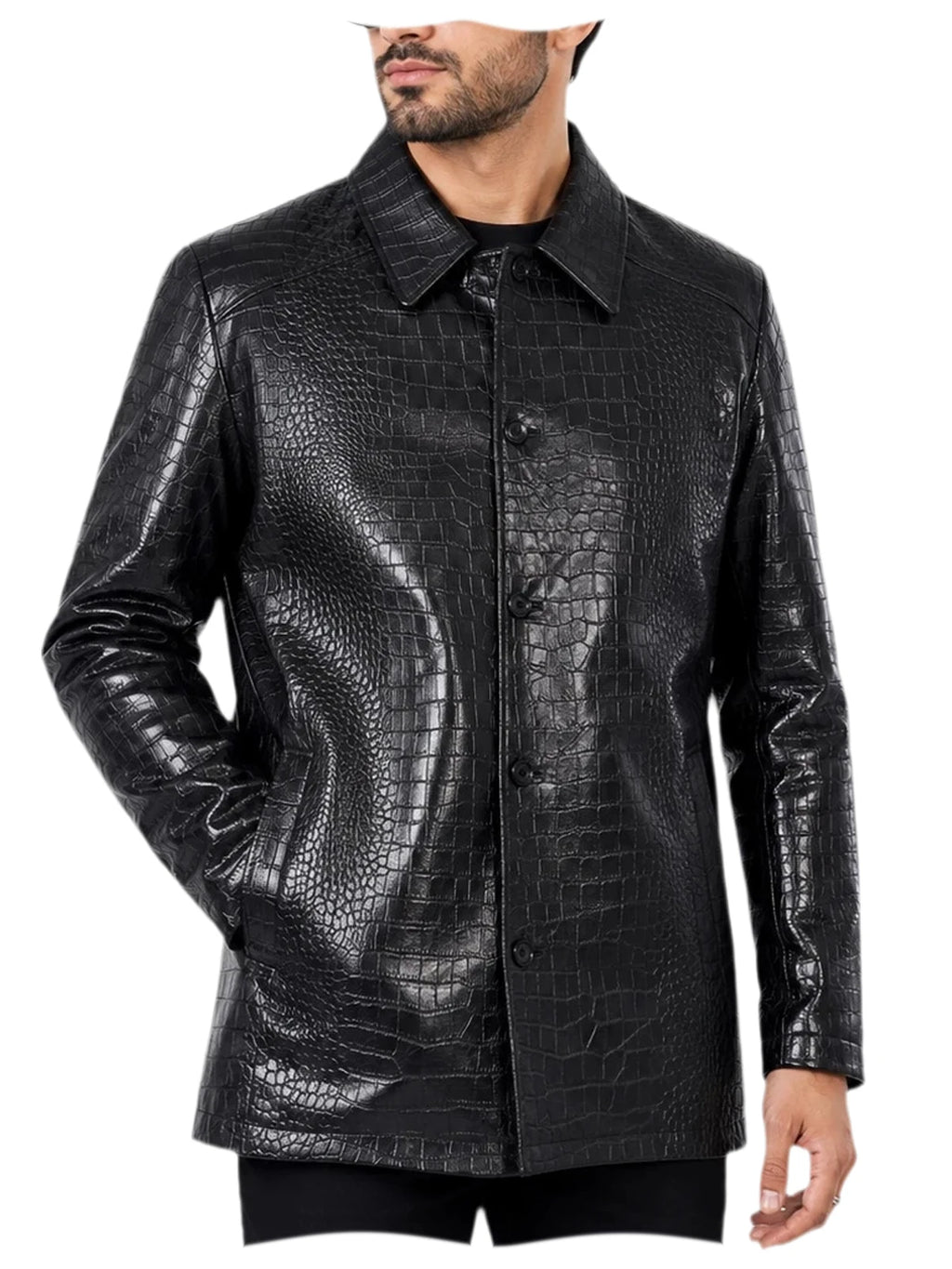 Blazer homme simili cuir motif crocodile – CLEVI Paris