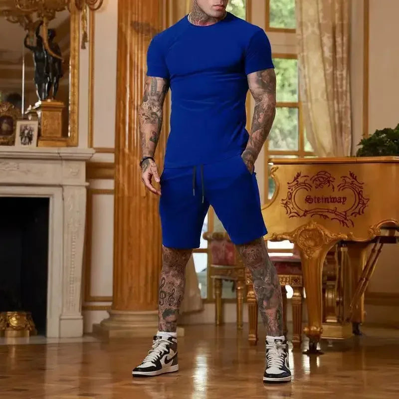 Ensemble homme t-shirt imprimé et short à cordon – CLEVI Paris