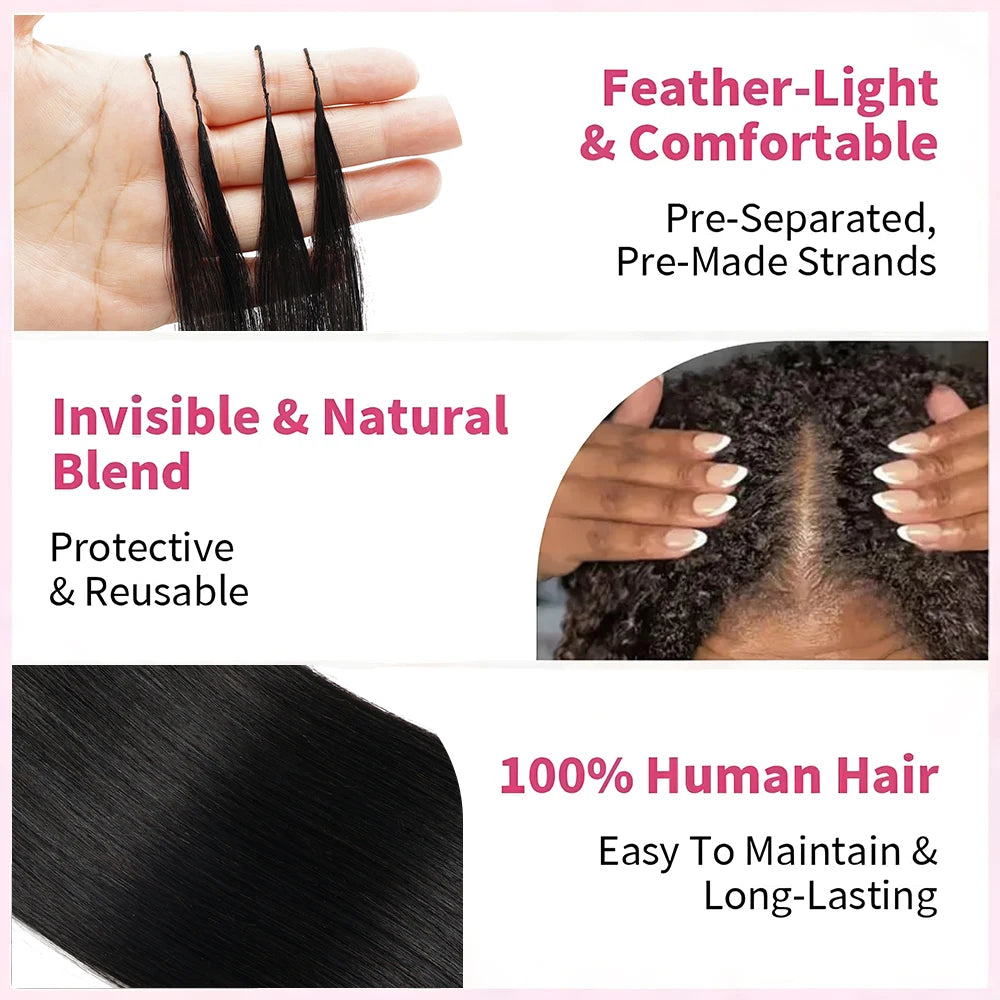 Extensions Crochet Yaki Straight Cheveux Humains Invisible Knots Boho Braids – CLEVI Paris