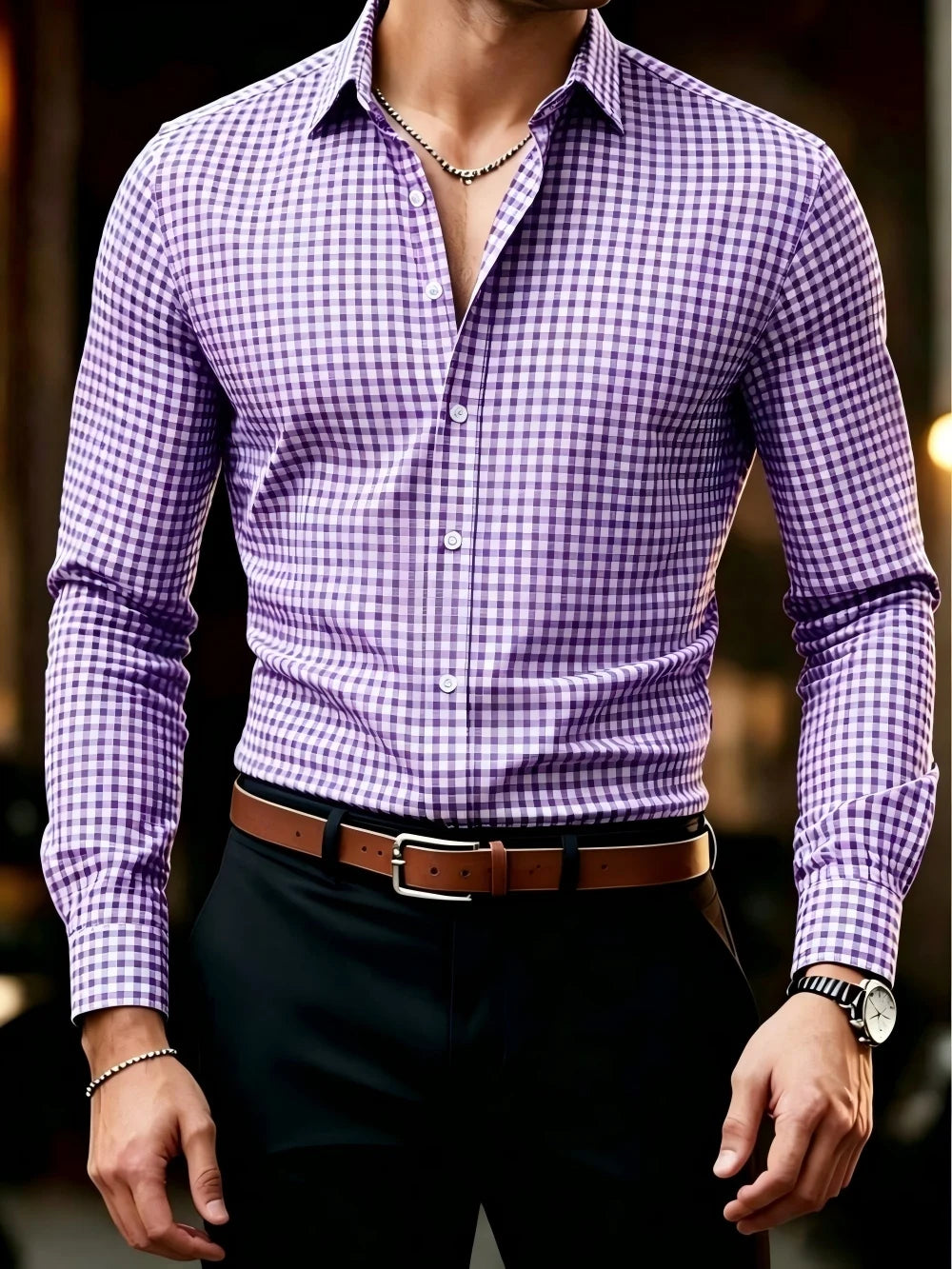 Chemise homme à carreaux classique – CLEVI Paris