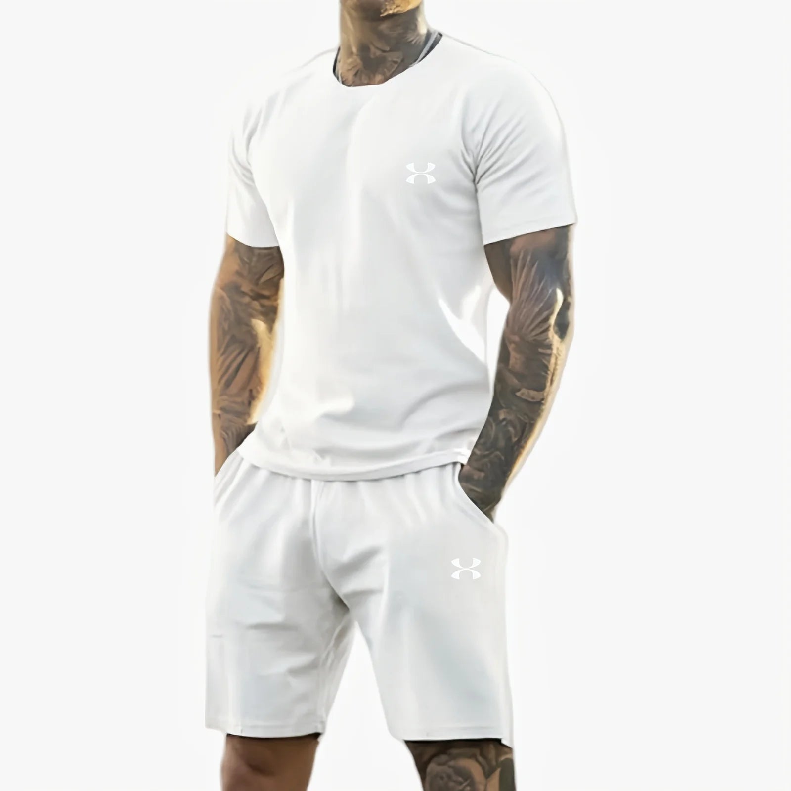 Ensemble 2 Pièces Homme Ice Silk Séchage Rapide Anti-Transpiration Running Fitness – CLEVI Paris