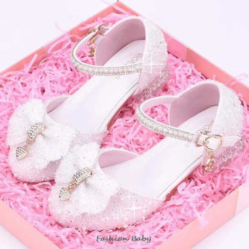 Sandales de cérémonie enfant à strass – CLEVI Paris