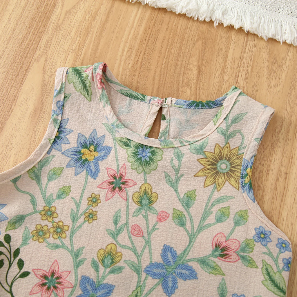 Ensemble fille fleuri haut et short dentelle – CLEVI Paris