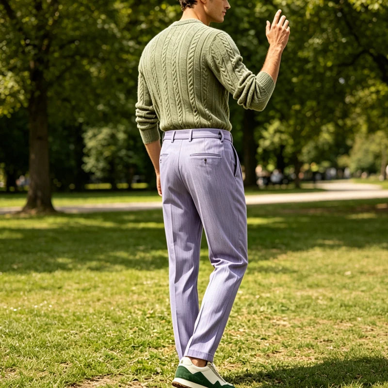 Pantalon homme en velours côtelé taille haute – CLEVI Paris