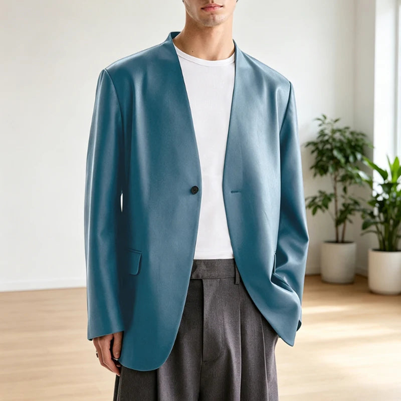 Blazer homme en tweed à chevrons, coupe droite – CLEVI Paris
