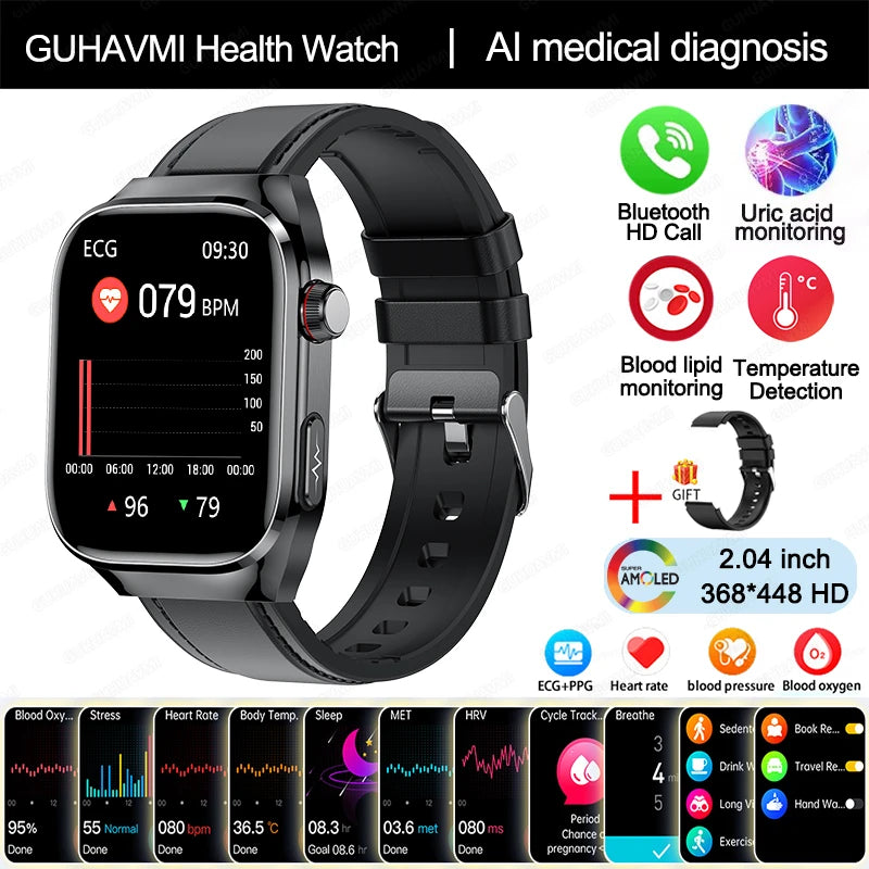 Montre GUHUAVMI AMOLED 2,04″ Bluetooth – CLEVI Paris