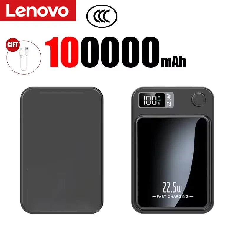 Batterie Externe Lenovo Magnétique MagSafe Sans Fil 15W Charge Rapide 22.5W LED 164g 4 Couleurs Compatible Avion – CLEVI Paris