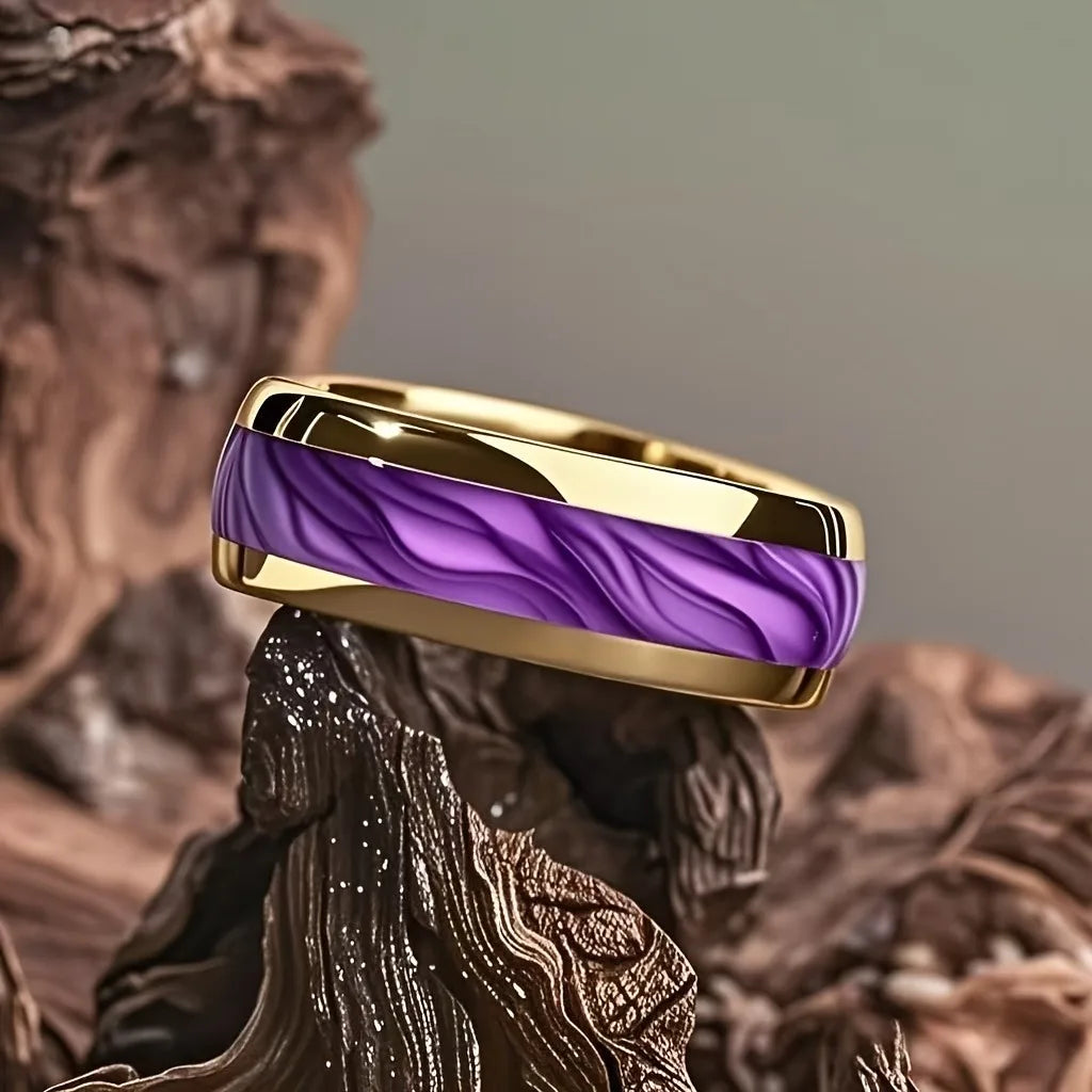Bague Unisexe Opale Rouge et Météorite – CLEVI Paris