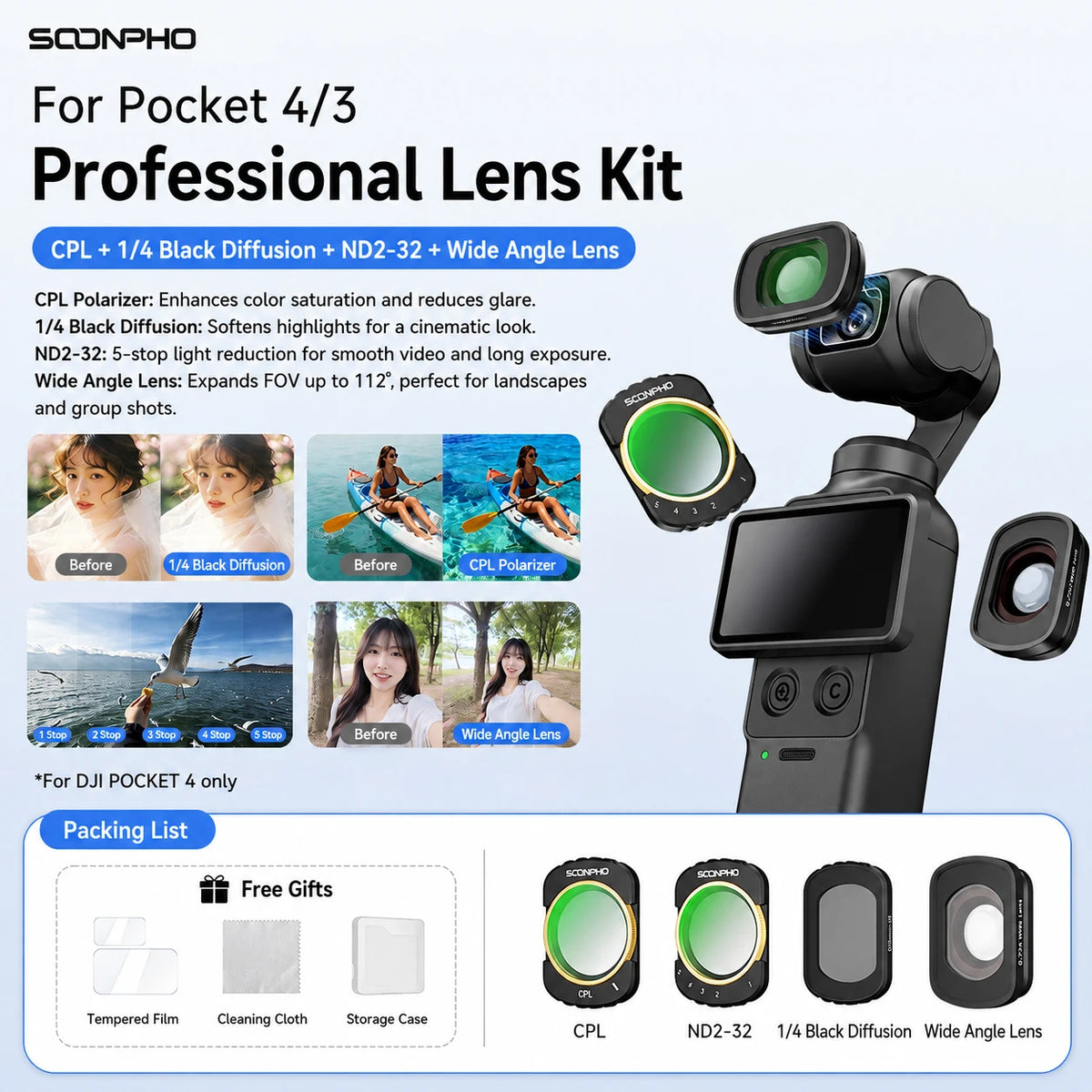 Filtres magnétiques pour Osmo Pocket 3/4 – CLEVI Paris