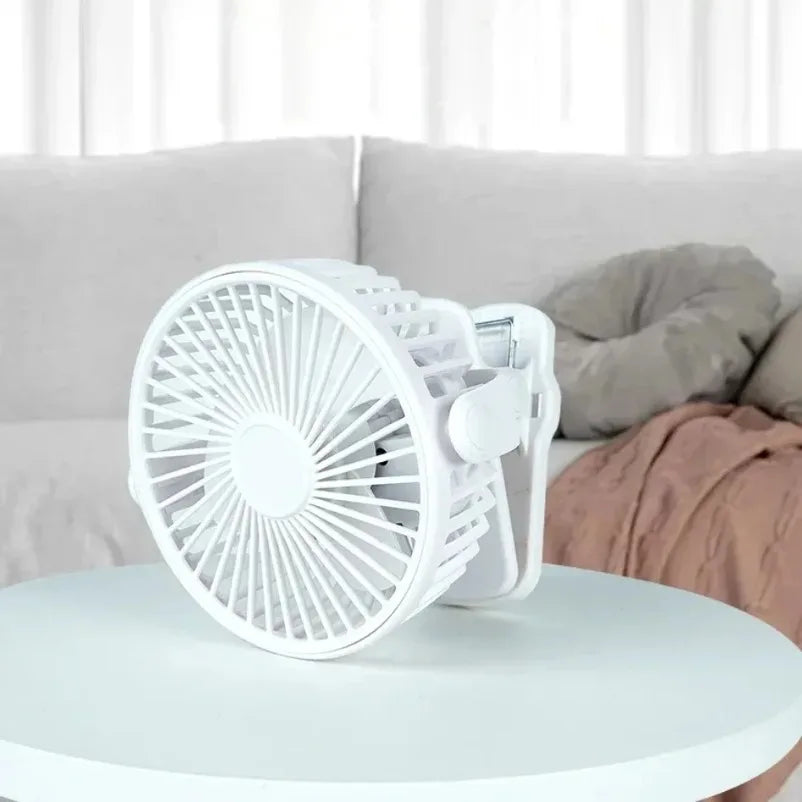 Mini ventilateur de bureau à clip rechargeable – CLEVI Paris