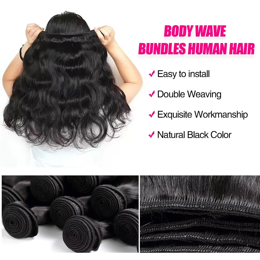 Body Wave Bundles Cheveux Brésiliens Naturels Remy Hair 10-40 Pouces – CLEVI Paris