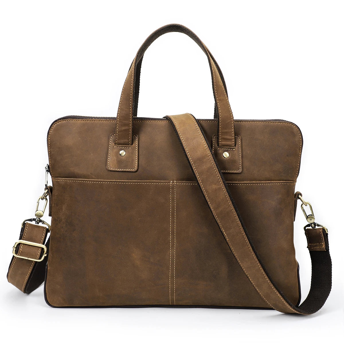 Serviette Homme Cuir Vache Crazy Horse Vintage Laptop 16" – CLEVI Paris