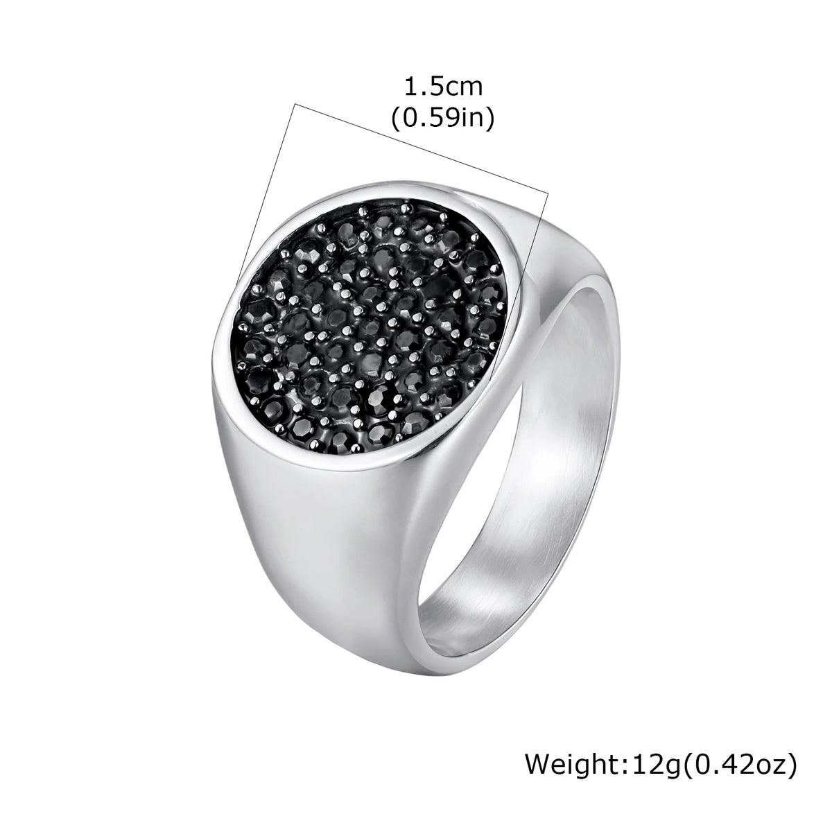 Bague Homme Zircon Gris Acier Inoxydable – CLEVI Paris