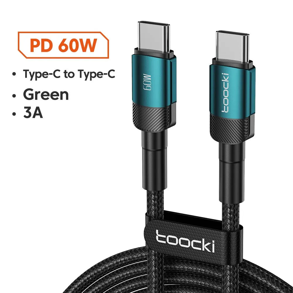 Câble Toocki Charge Rapide USB-C Lightning 60W 100W Tressé – CLEVI Paris