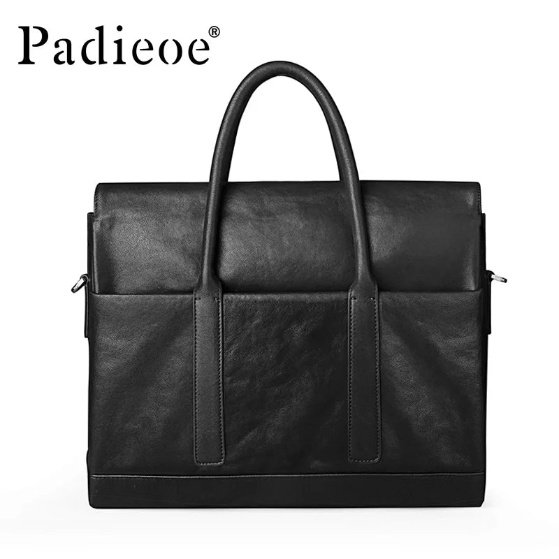 Serviette Cuir Véritable Homme Padieoe Business Sacoche – CLEVI Paris