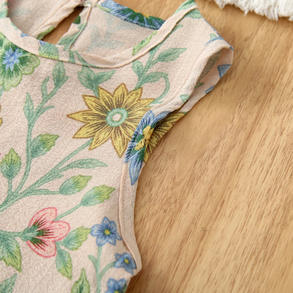 Ensemble fille fleuri haut et short dentelle – CLEVI Paris