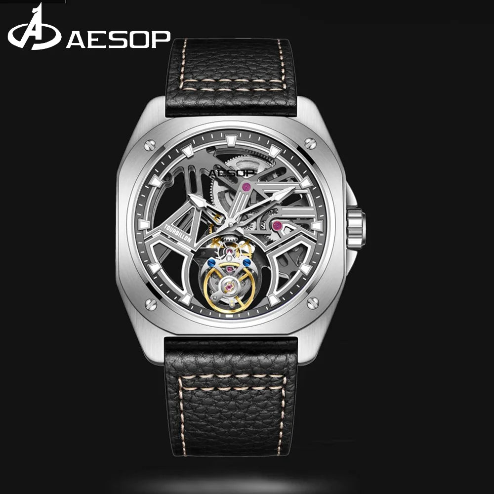 Montre Homme Tourbillon Squelette Aesop – CLEVI Paris