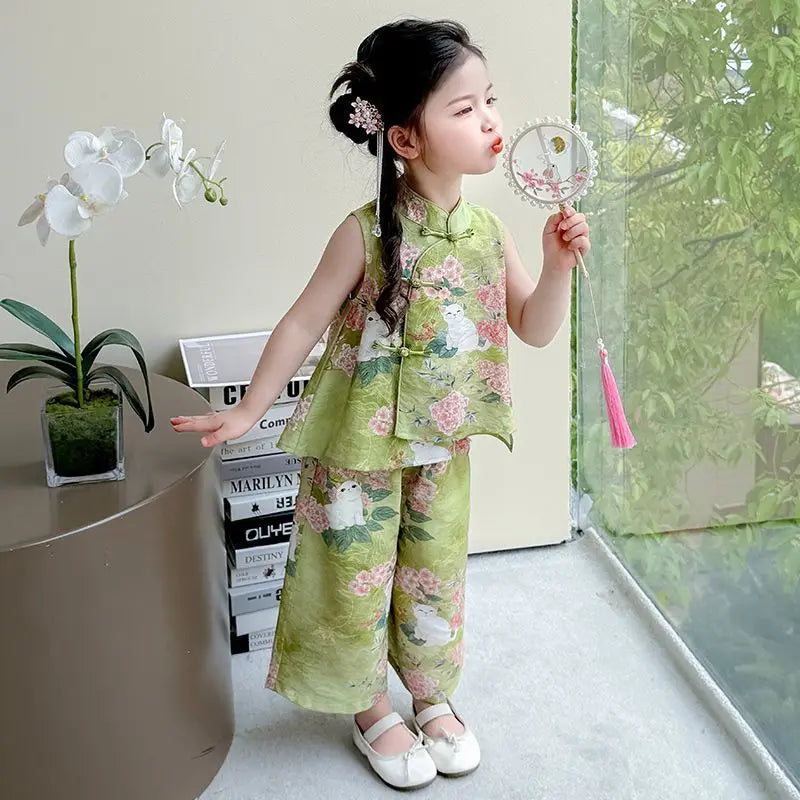 Ensemble de danse fille à motif floral – CLEVI Paris