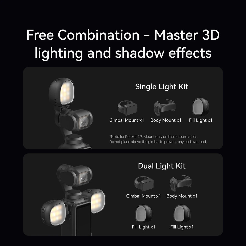 Lampe TELESIN pour Osmo Pocket 4/4P – CLEVI Paris