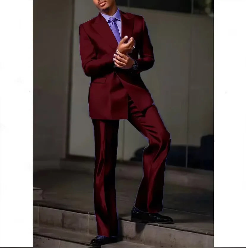 Costume satiné 2 pièces homme – CLEVI Paris