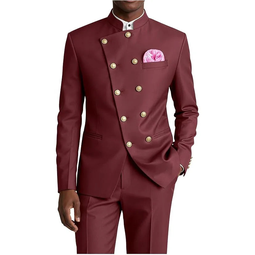 Costume Homme 2 Pièces Col Mandarin – CLEVI Paris