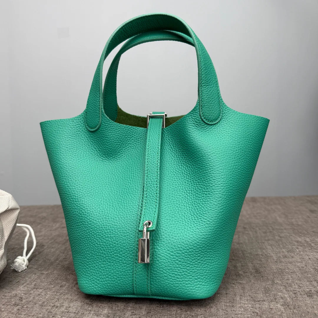 Sac Seau Cuir Togo Véritable Femme 2 Tailles Quincaillerie Or/Argent – CLEVI Paris