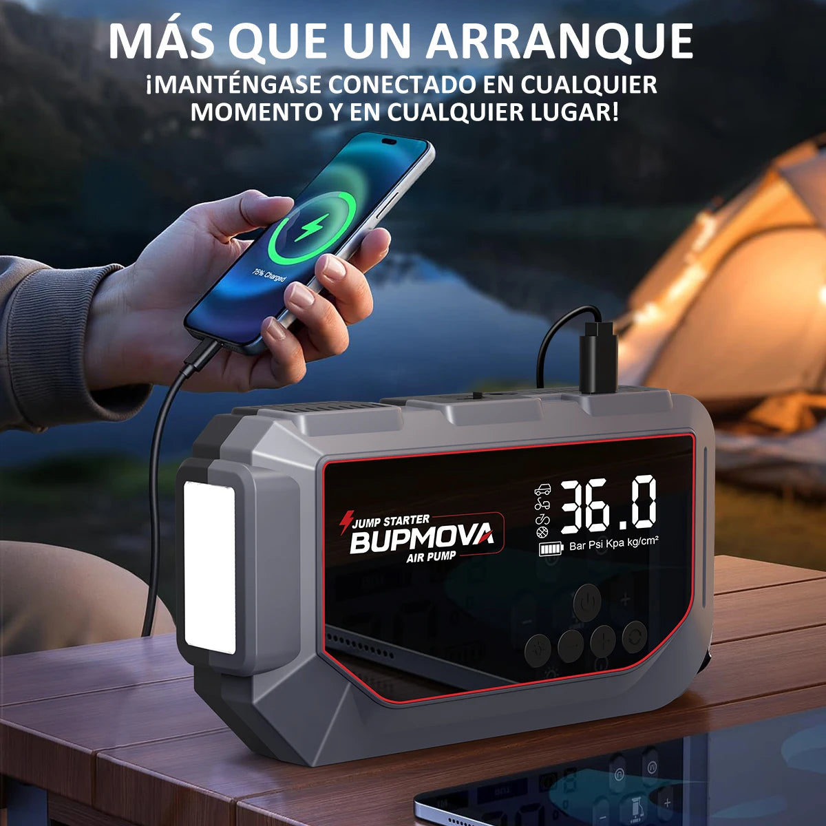 Démarreur d’urgence voiture avec pompe à air – CLEVI Paris