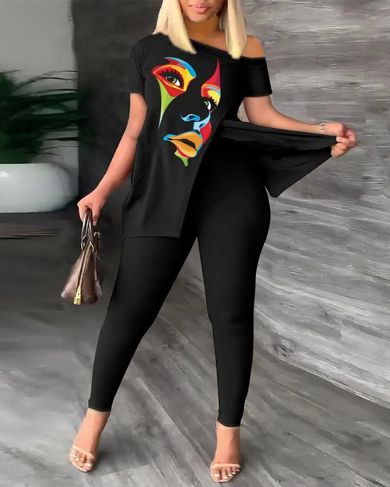 Ensemble 2 pièces femme imprimé chic – CLEVI Paris